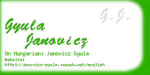 gyula janovicz business card